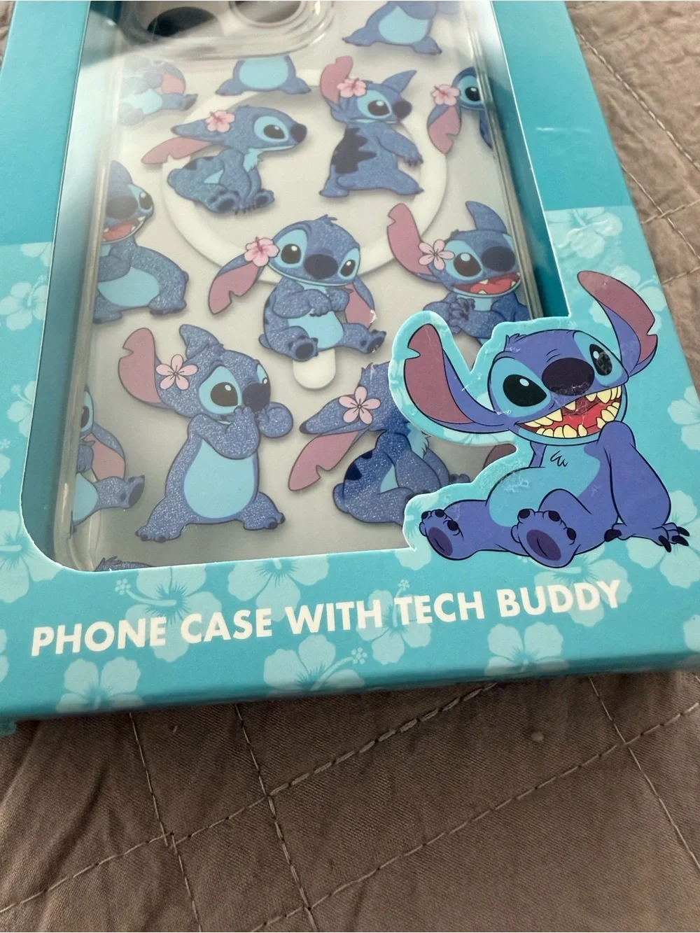Disney Stitch Multi-Blue iPhone 15 Pro Max Case with Tech Buddy